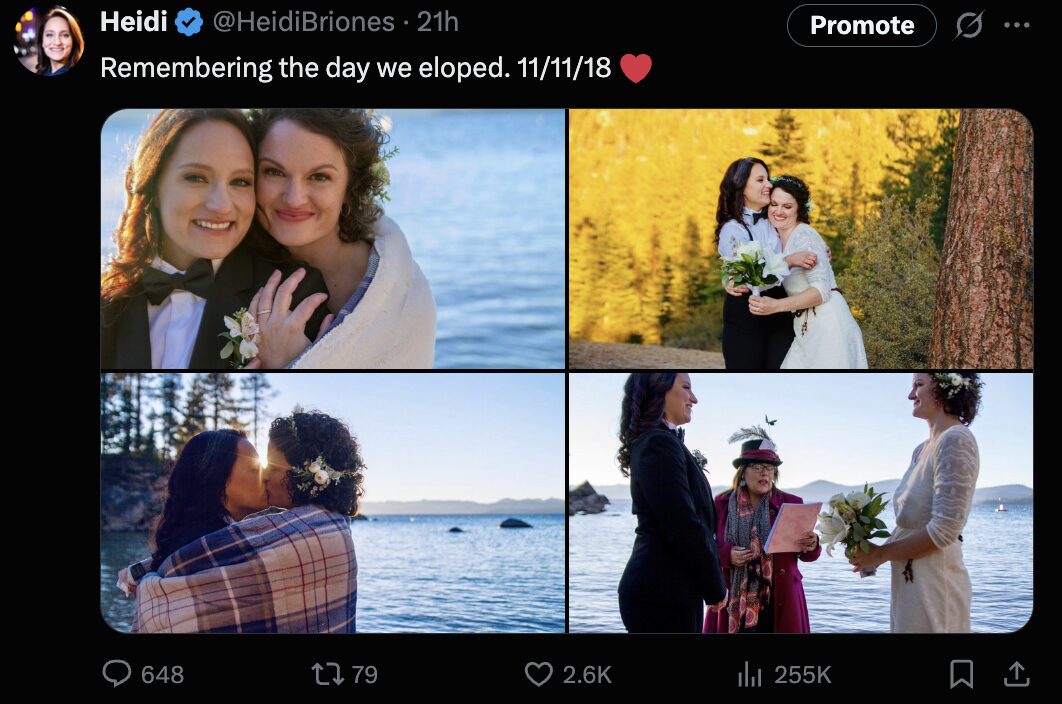 Heidi’s wedding photos as posted on X